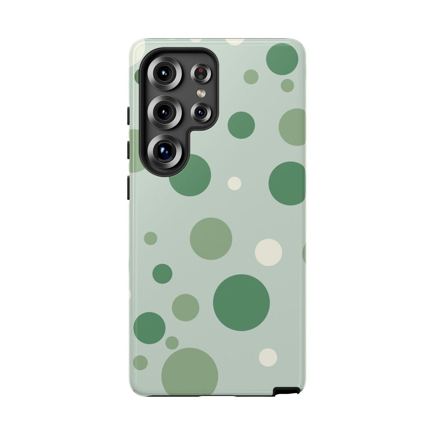 Samsung Galaxy S25 Ultra / Glossy Phone Case - ’Bold Green Dot Pattern’ Phone Case