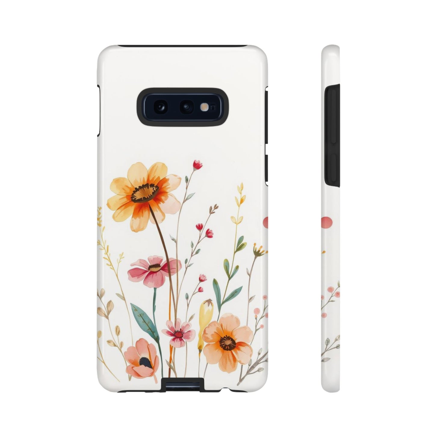 Samsung Galaxy S10E / Glossy Phone Case - Boho Chic Watercolour Wild Blooms Pattern Phone Case