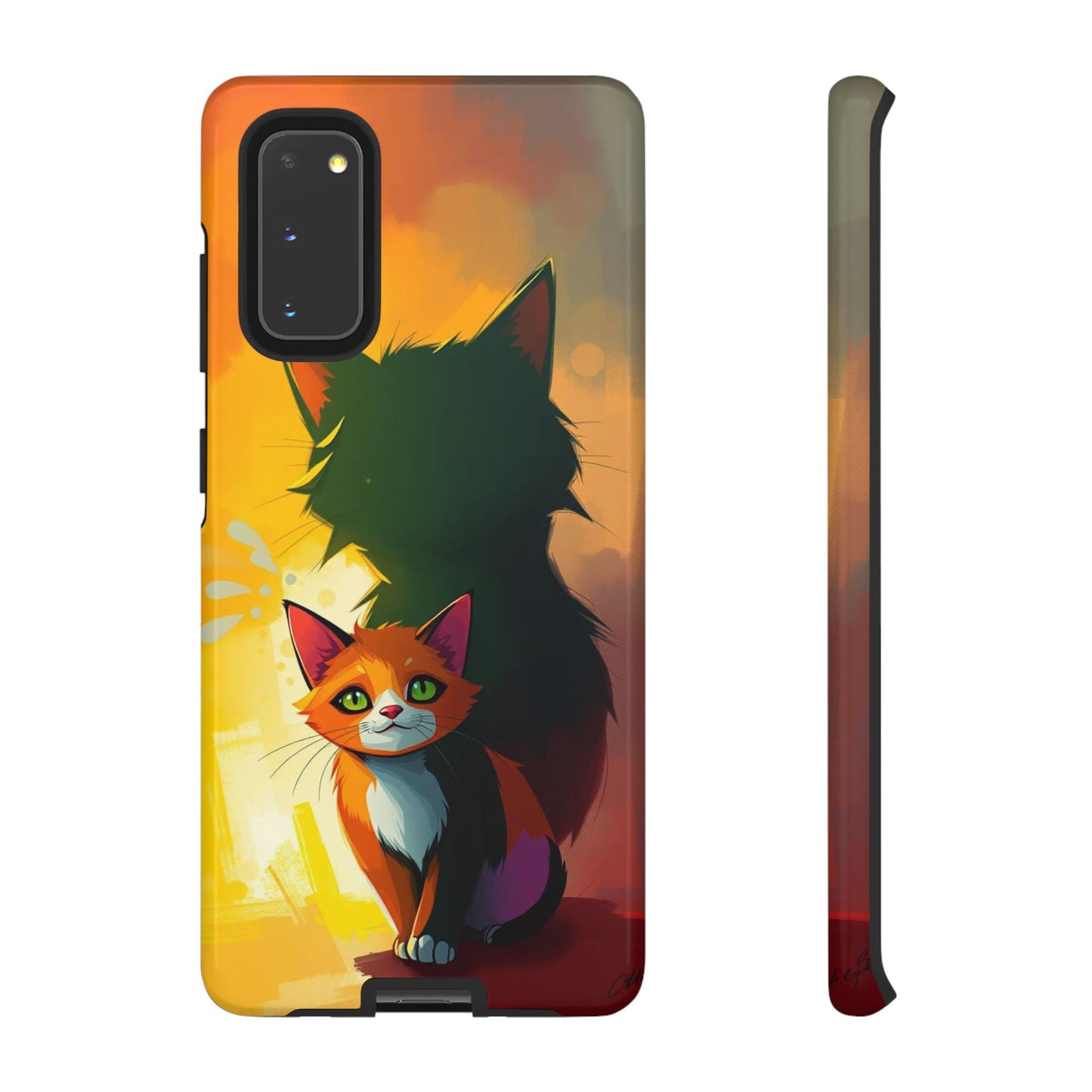 Acrylic Style Shadow Cat Design Phone Case