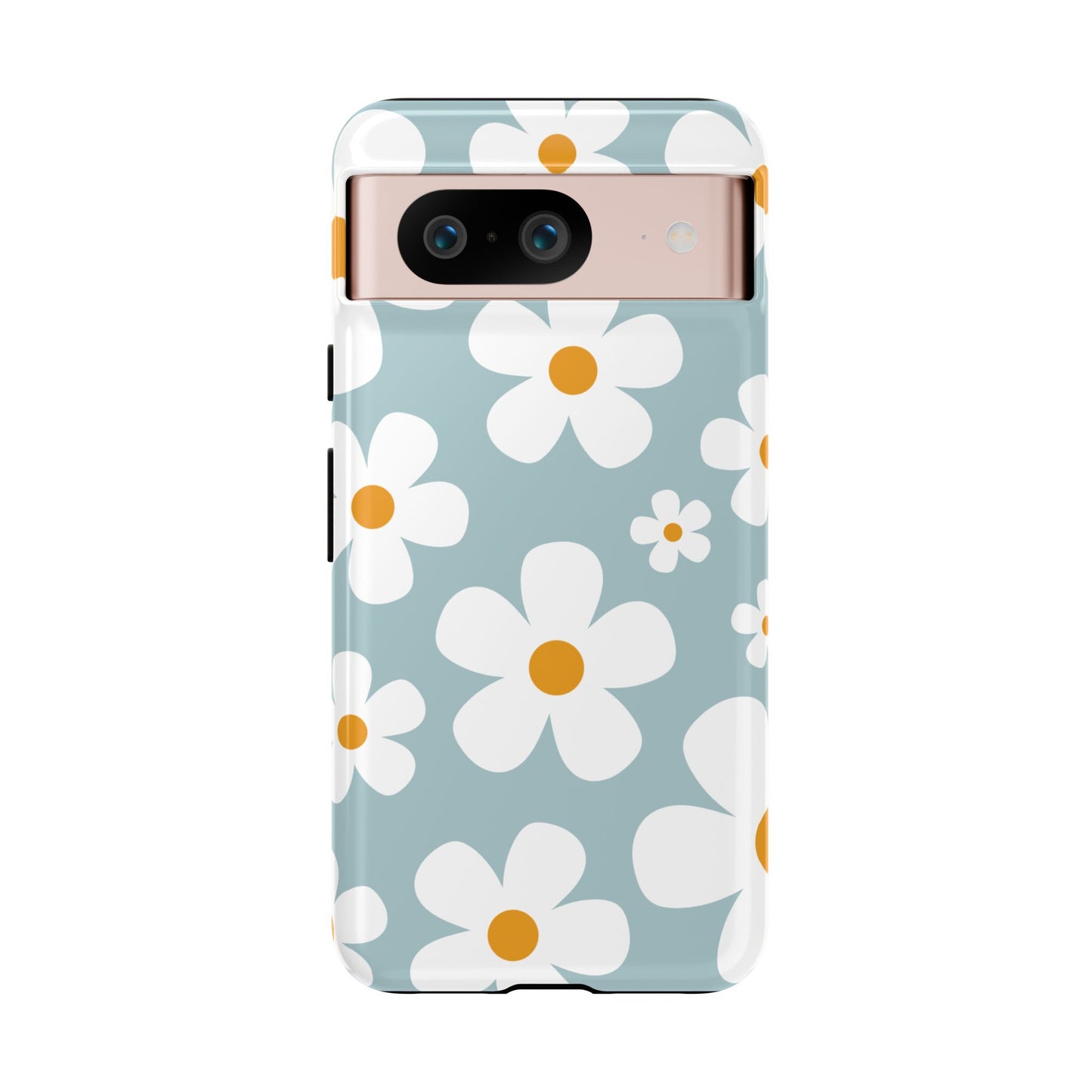 Google Pixel 8 / Glossy Phone Case - ’Blue Daisy Pattern’ Phone Case