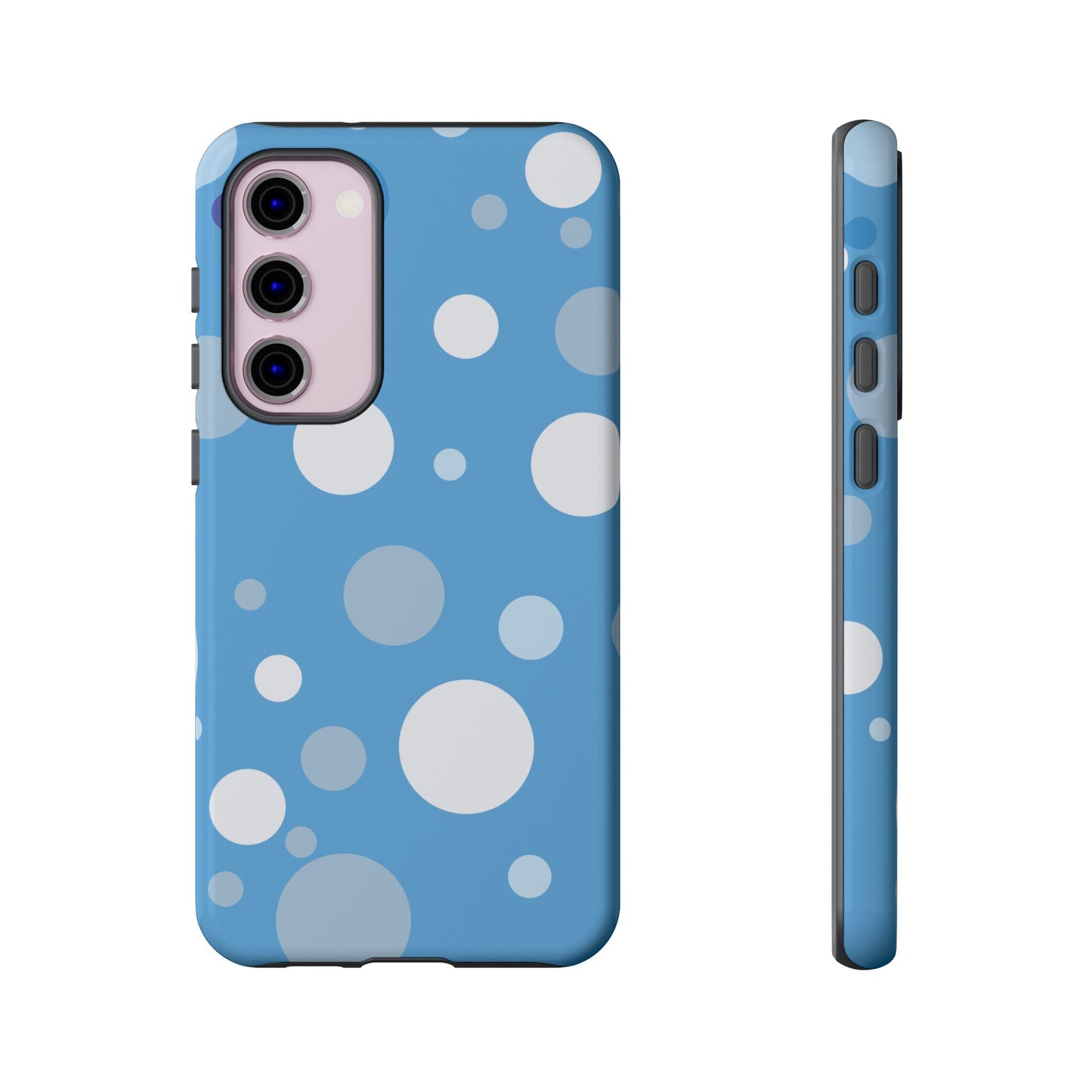 Samsung Galaxy S23 Plus / Glossy Phone Case - ’Bold Blue with White Dot Pattern’ Phone Case