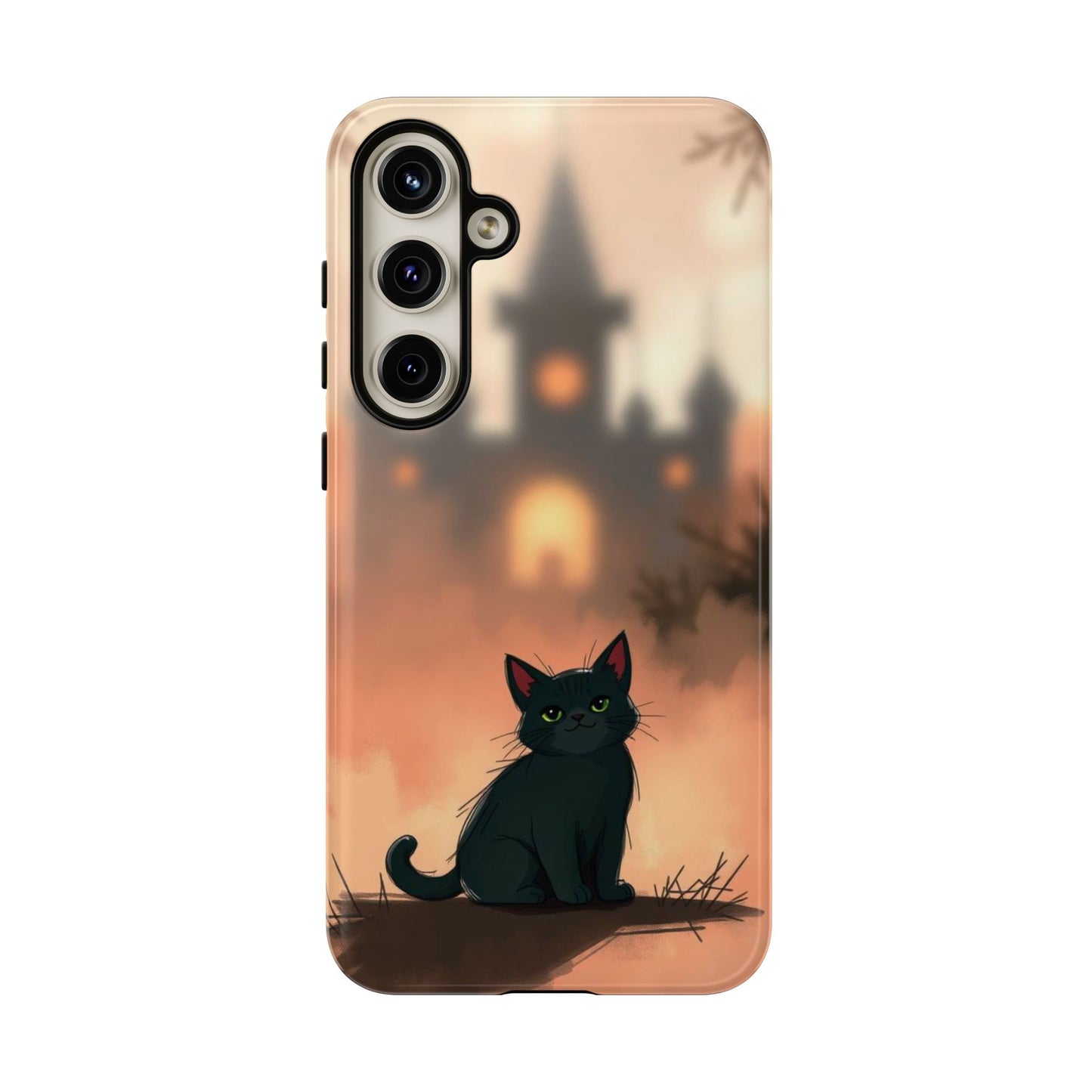 Cute Gothic Cat Design Phone Case