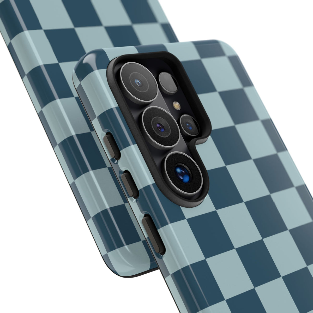 Blue Checked Pattern Phone Case - Blue Phone Case