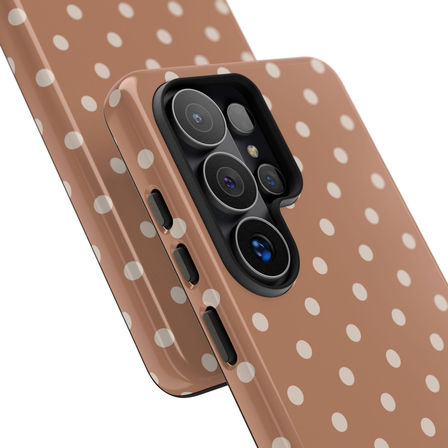 Brown with White Dot Pattern Phone Case