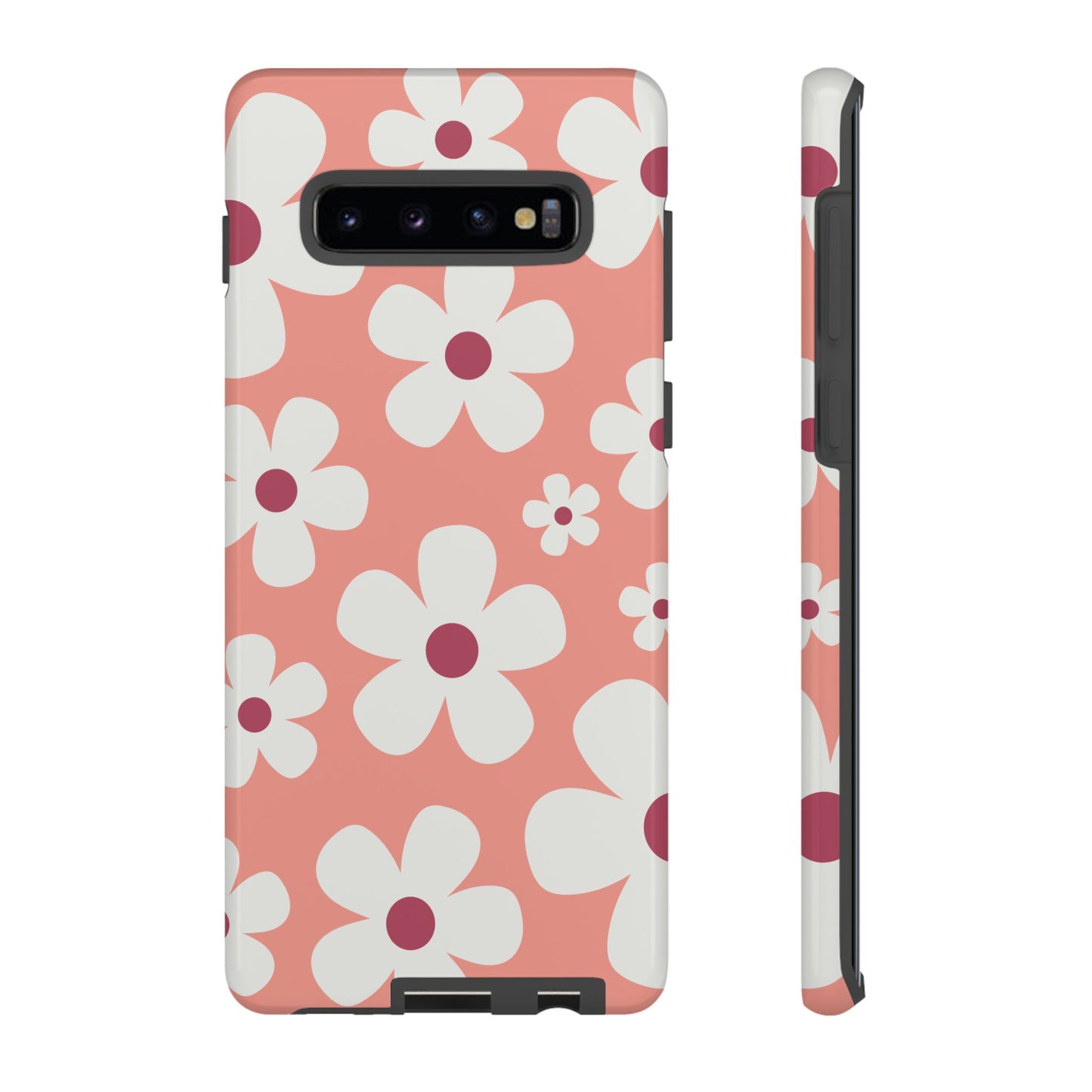 Samsung Galaxy S10 Plus / Glossy Phone Case - Cute Pink Daisy Pattern #2 Phone Case