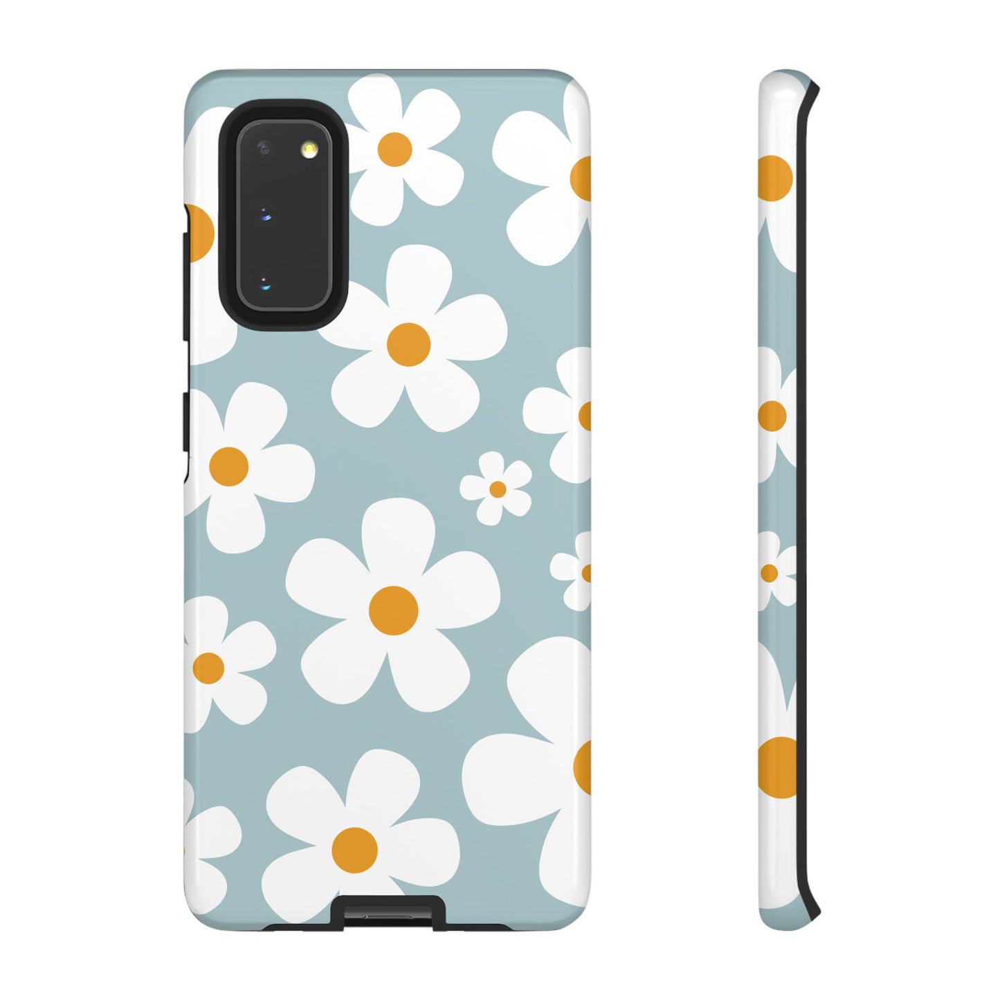 Samsung Galaxy S20 / Glossy Phone Case - ’Blue Daisy Pattern’ Phone Case
