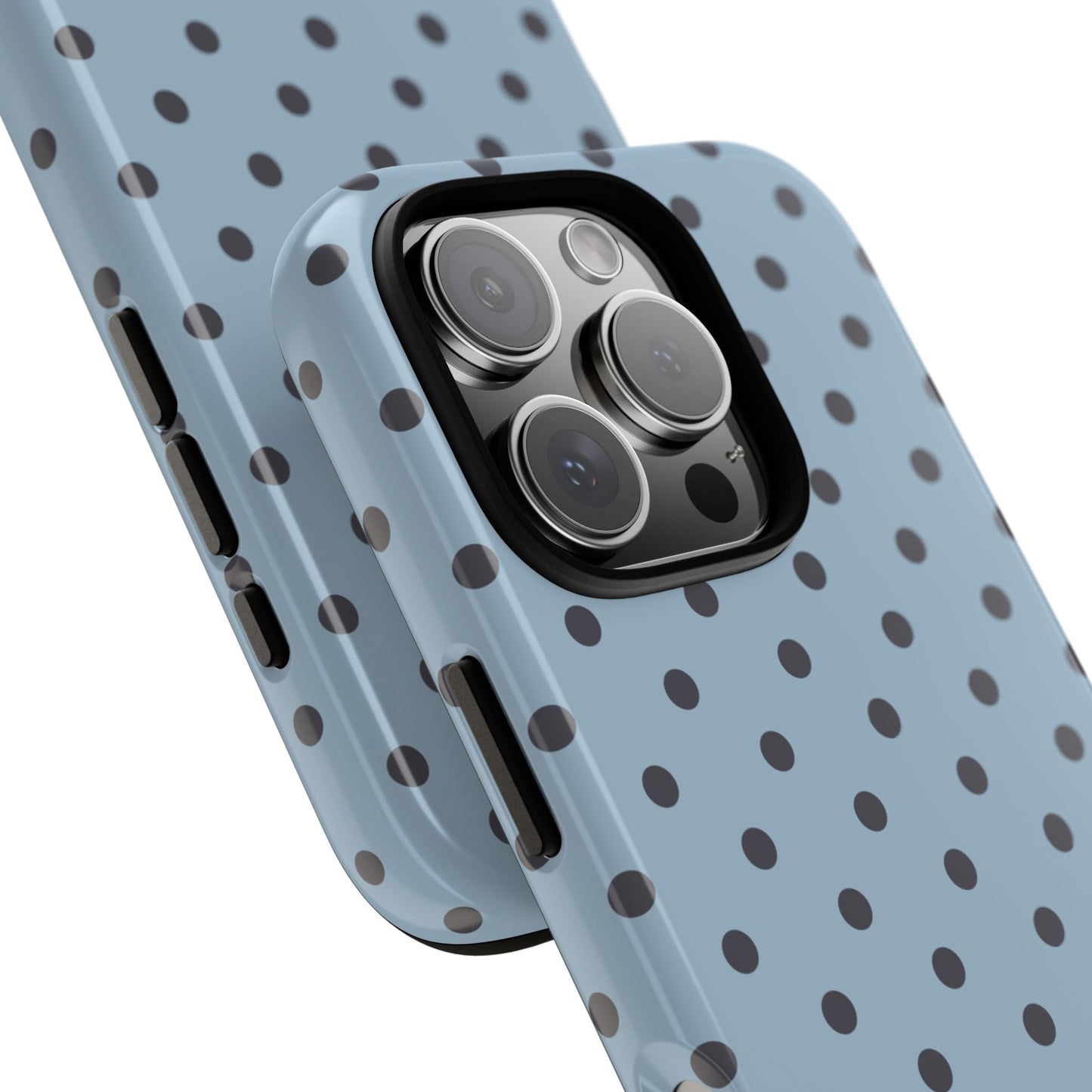 Light Blue with Dark Blue Dot Pattern Phone Case