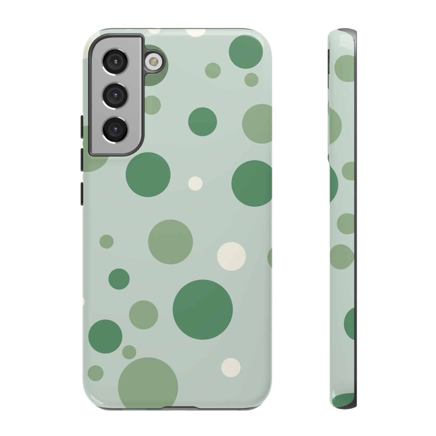 Samsung Galaxy S22 Plus / Glossy Phone Case - ’Bold Green Dot Pattern’ Phone Case