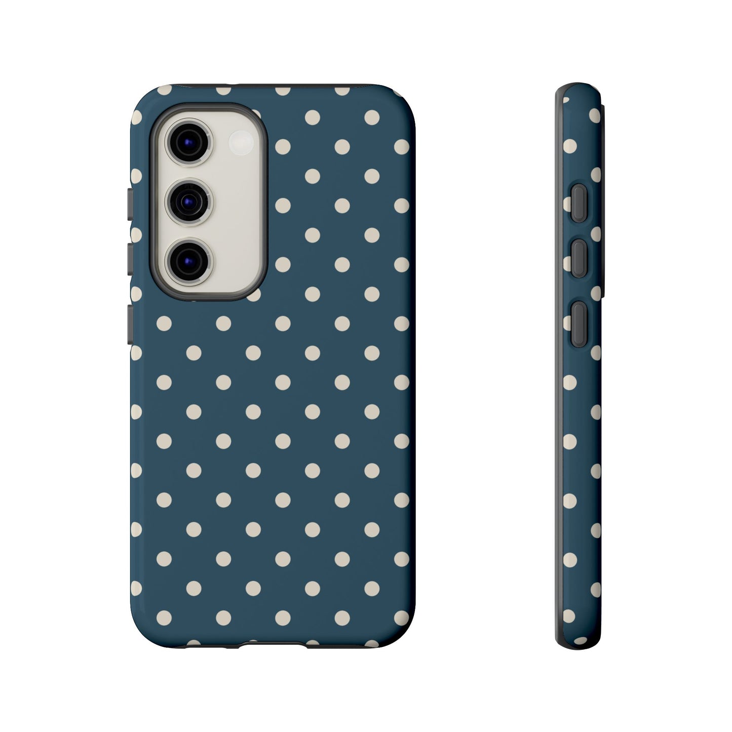 Samsung Galaxy S23 / Glossy Phone Case - ’Blue & White Dot Pattern’ Phone Case
