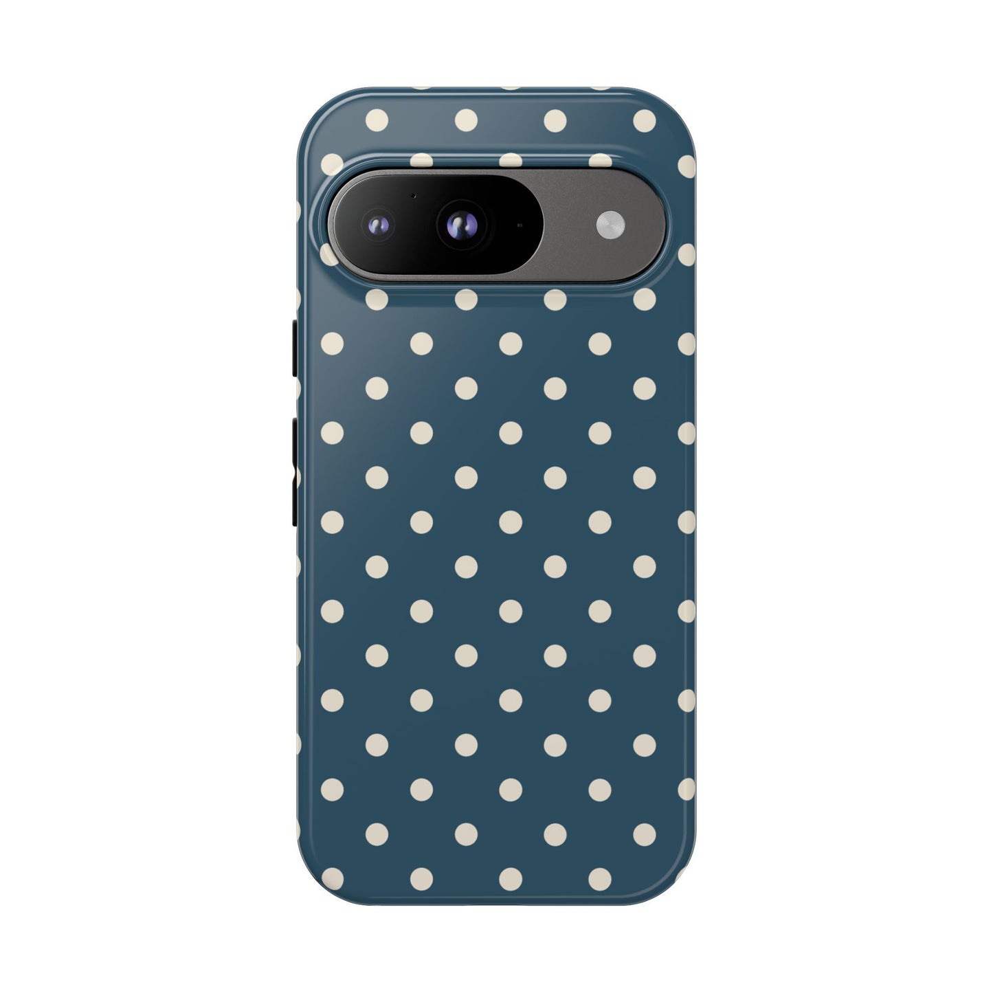 Google Pixel 9 / Glossy Phone Case - ’Blue & White Dot Pattern’ Phone Case