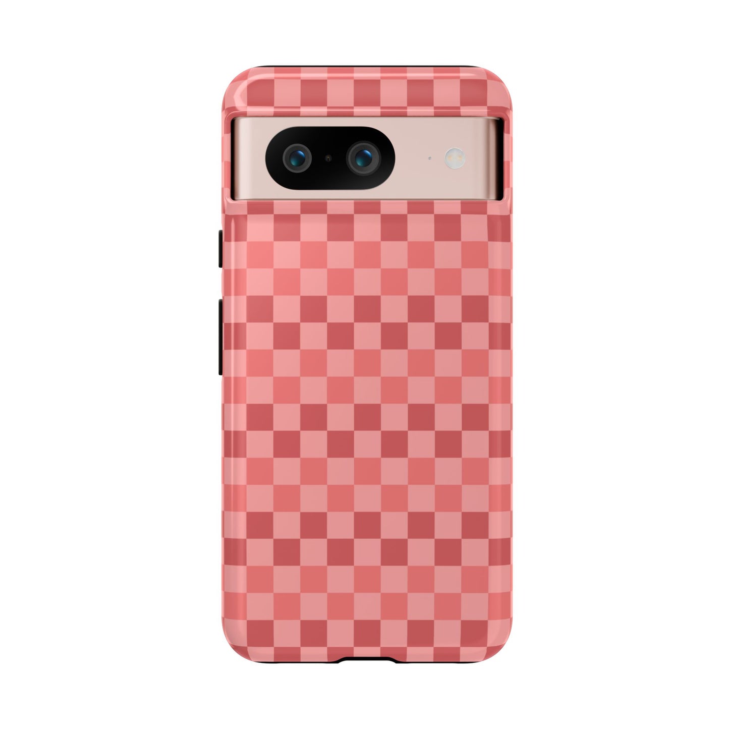 Google Pixel 8 / Glossy Phone Case - ’Bold Pink Checkered Pattern’ Phone Case