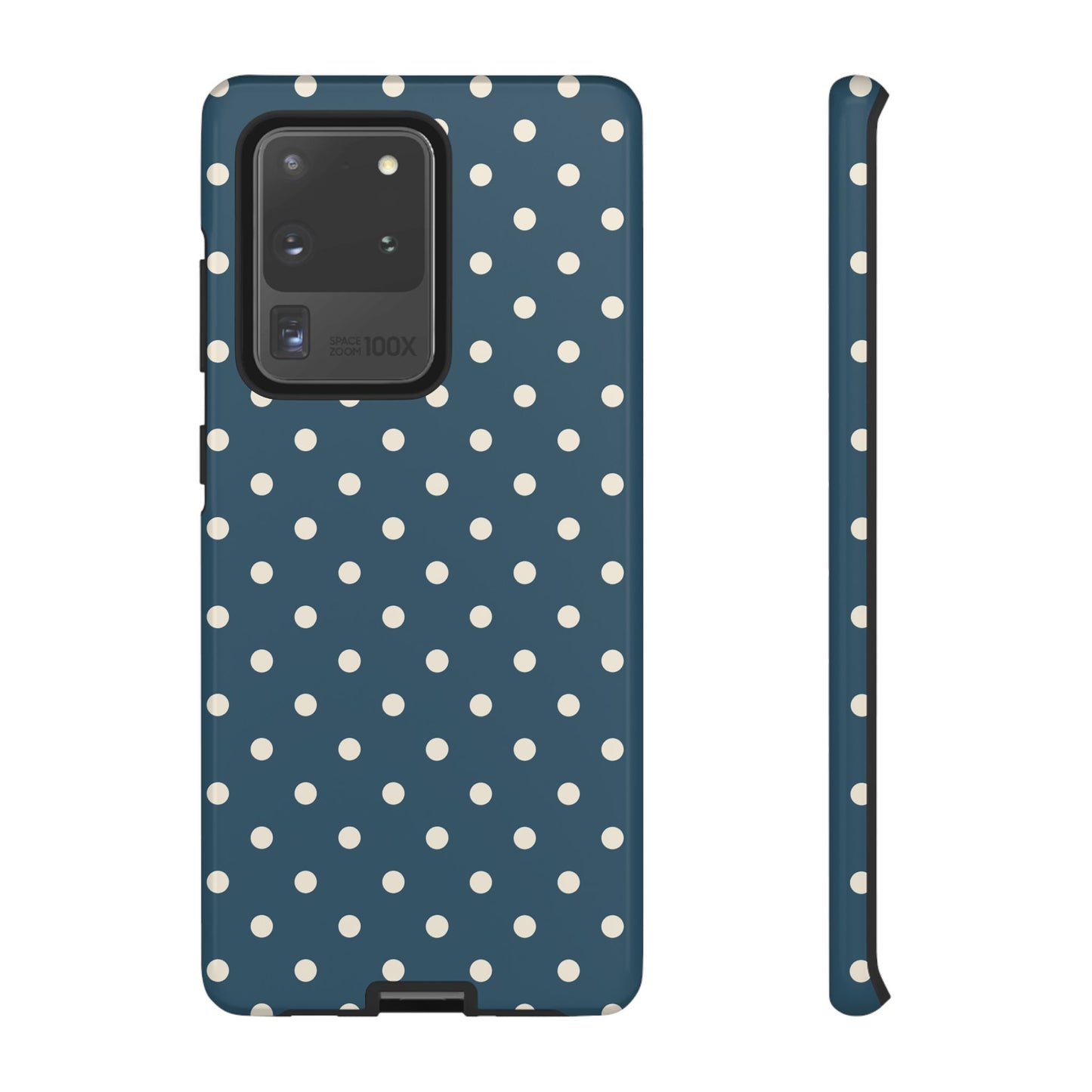 Samsung Galaxy S20 Ultra / Glossy Phone Case - ’Blue & White Dot Pattern’ Phone Case