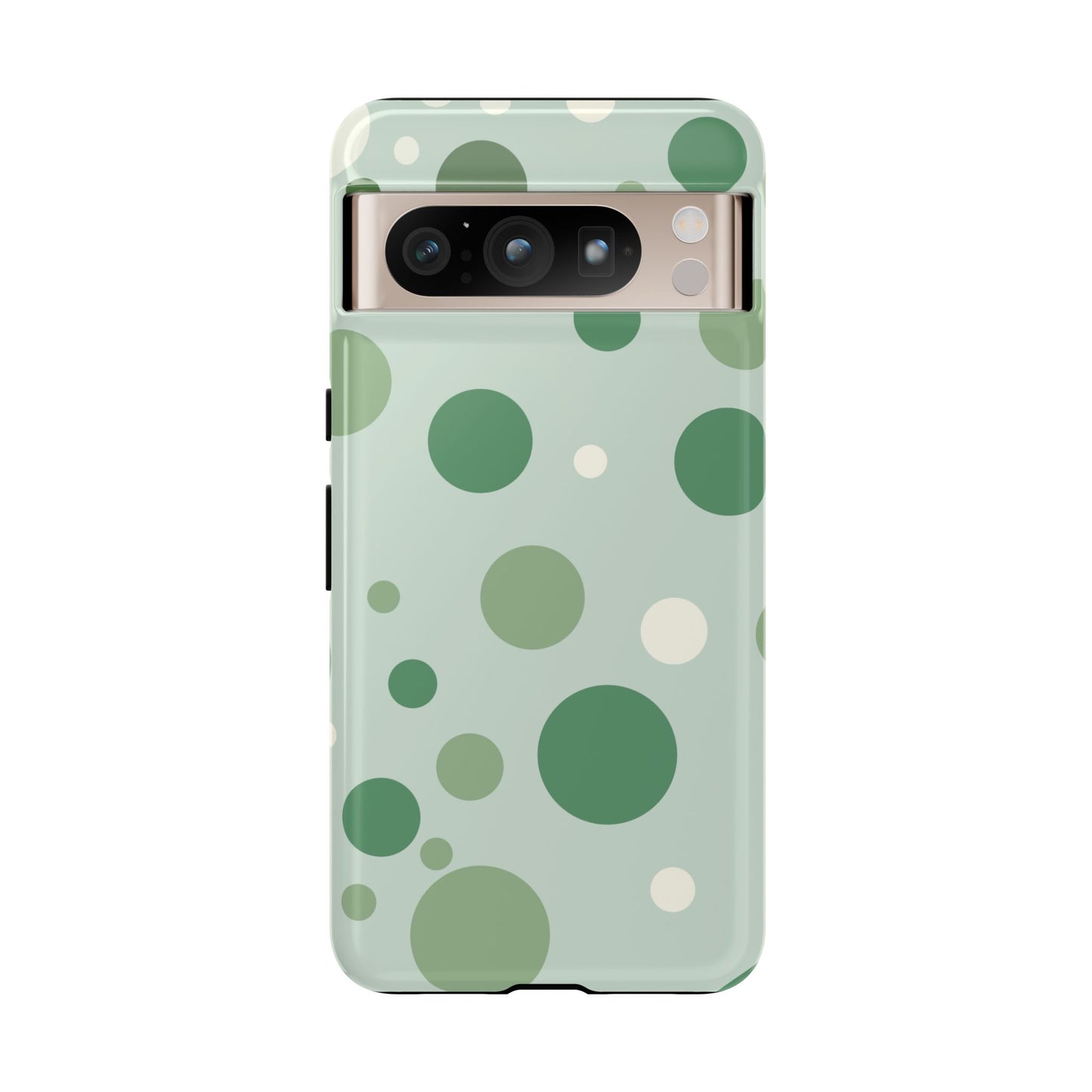 Google Pixel 8 Pro / Glossy Phone Case - ’Bold Green Dot Pattern’ Phone Case