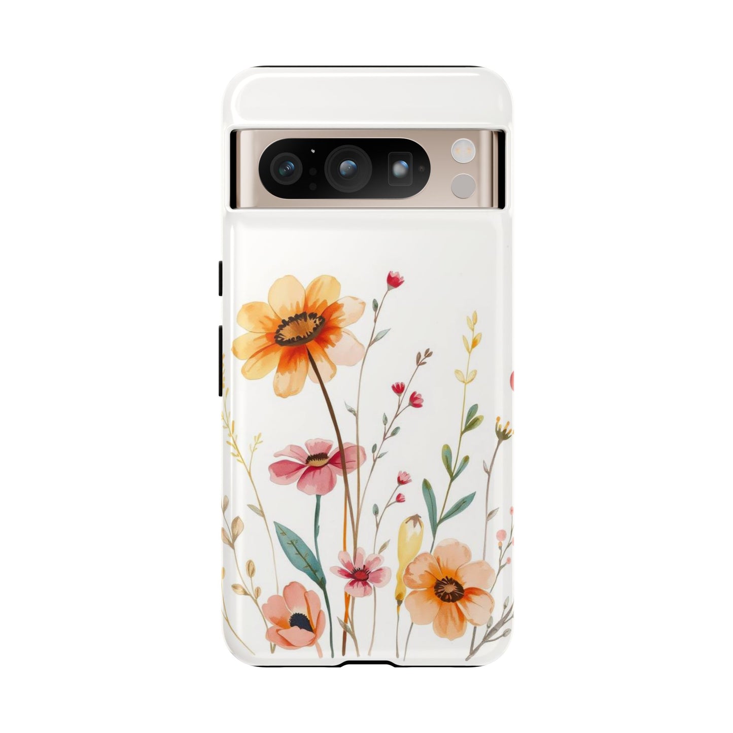Boho Chic Watercolour Wild Blooms Pattern Phone Case