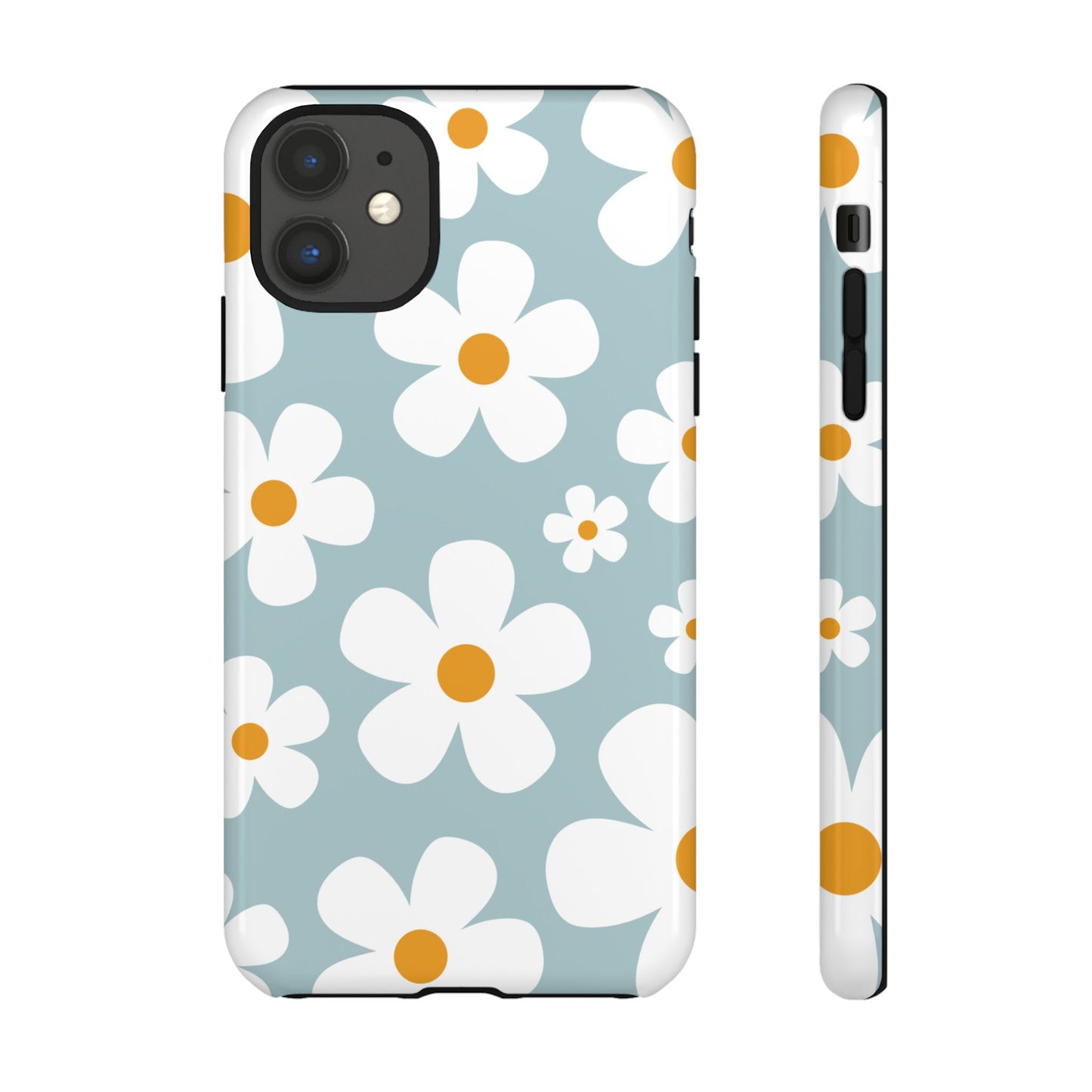 iPhone 11 / Glossy Phone Case - ’Blue Daisy Pattern’ Phone Case