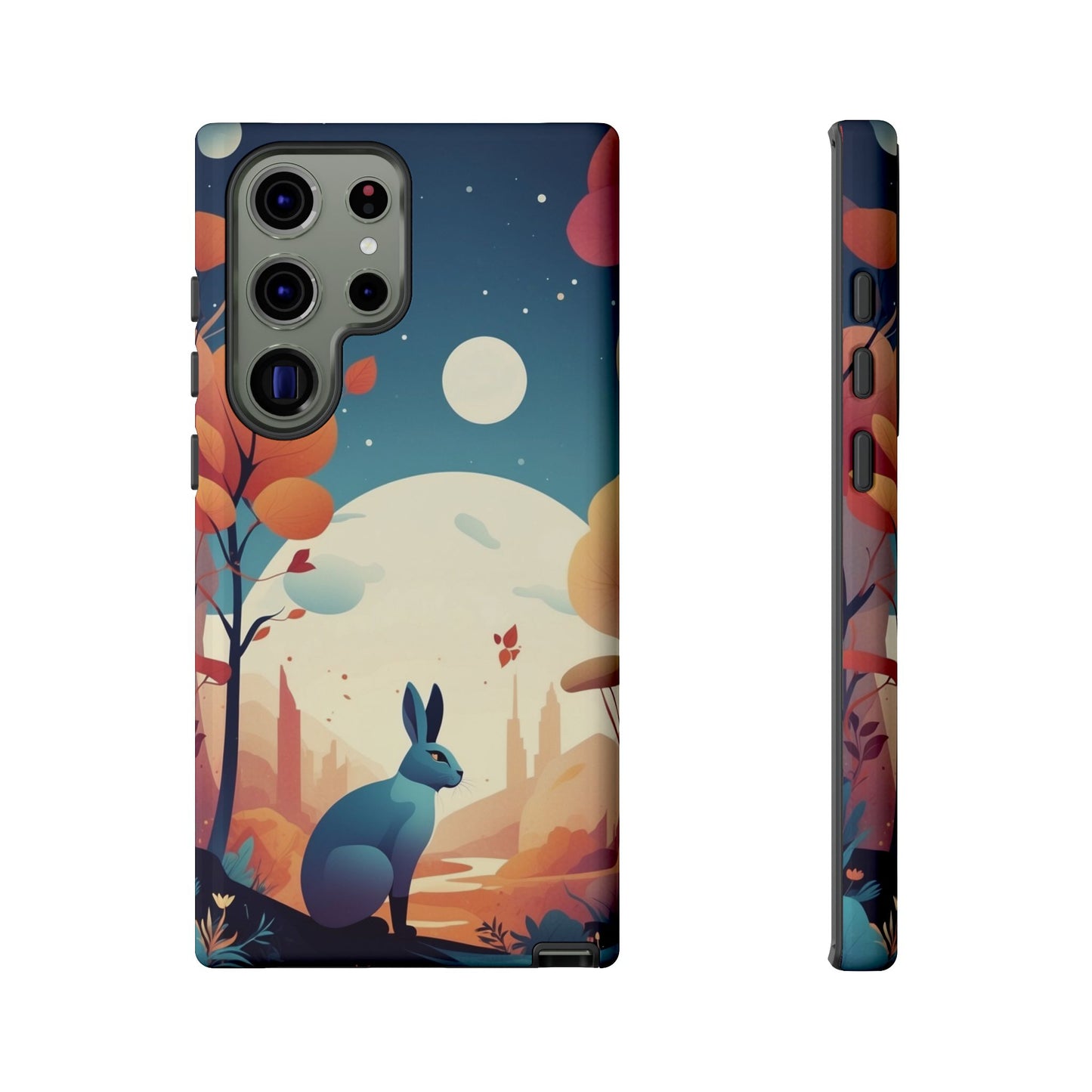 Stylised Blue Hare Design Phone Case