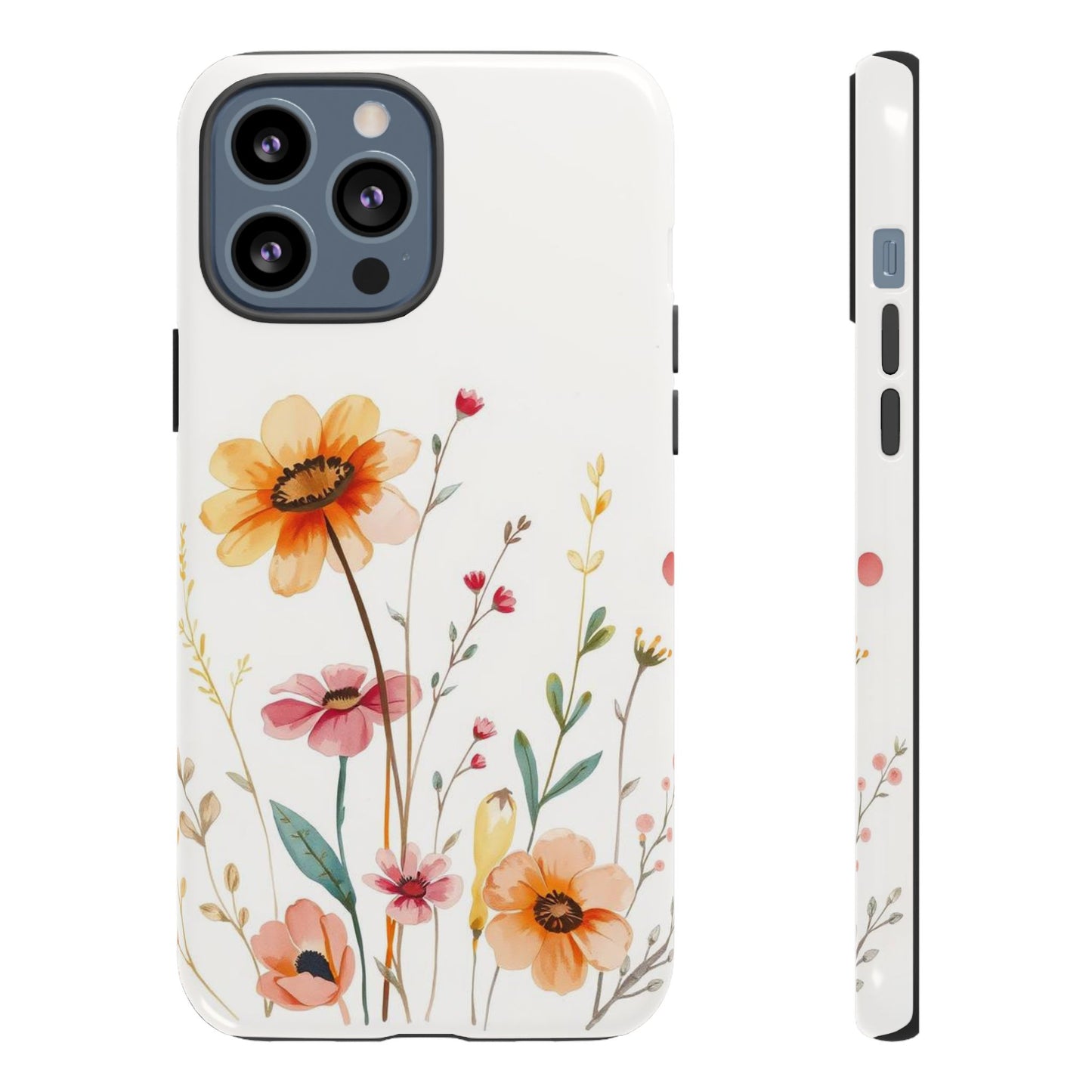 Boho Chic Watercolour Wild Blooms Pattern Phone Case