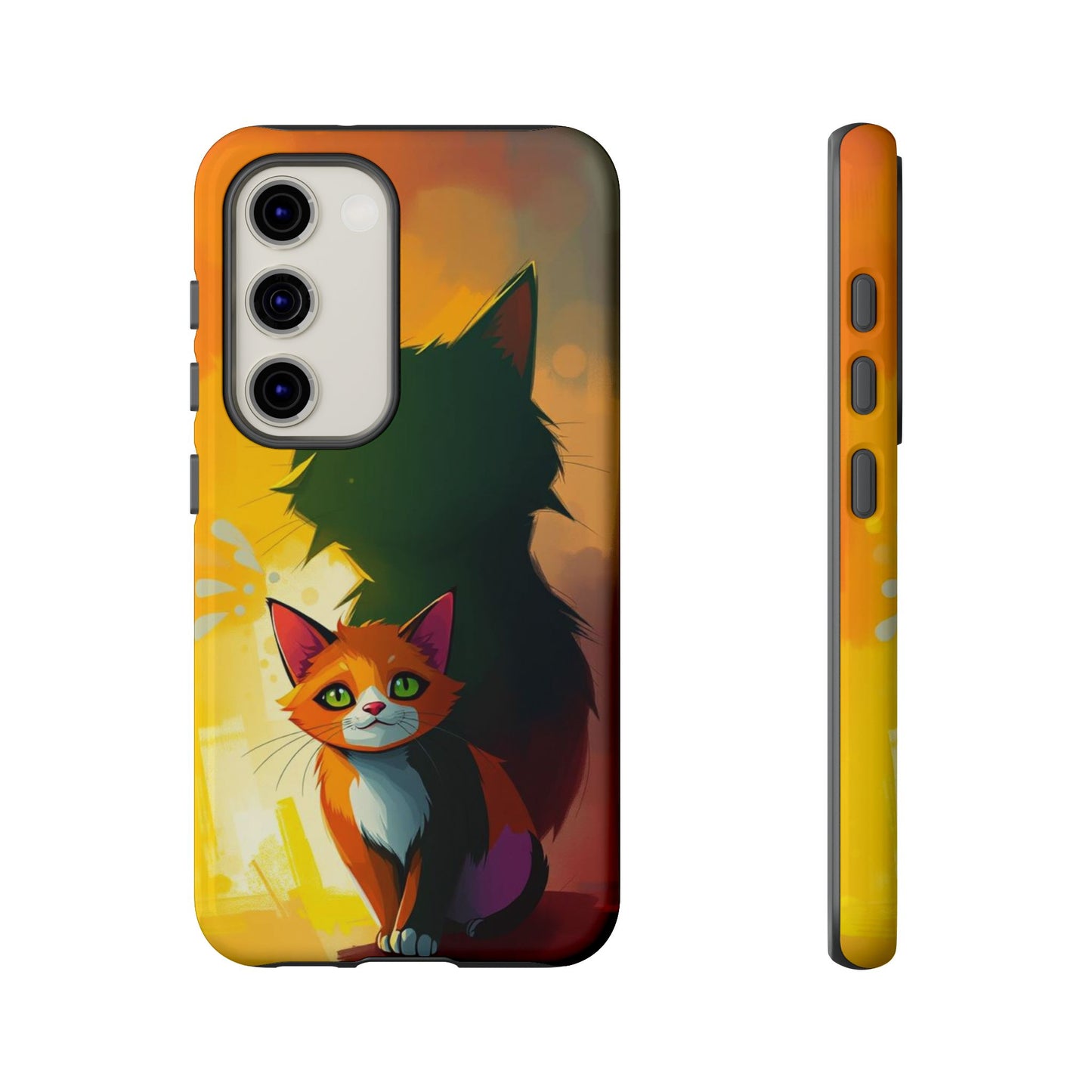Acrylic Style Shadow Cat Design Phone Case
