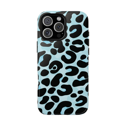 Cool Aqua Leopard Print Phone Case