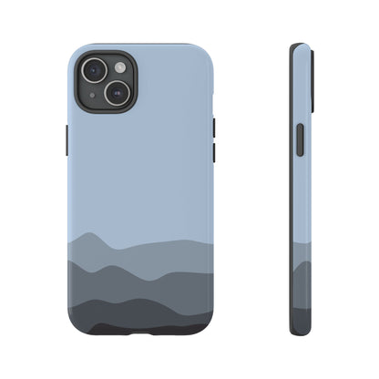 Blue Abstract Waves Protective Phone Case - Blue Phone Case - iPhone 15 Plus / Glossy