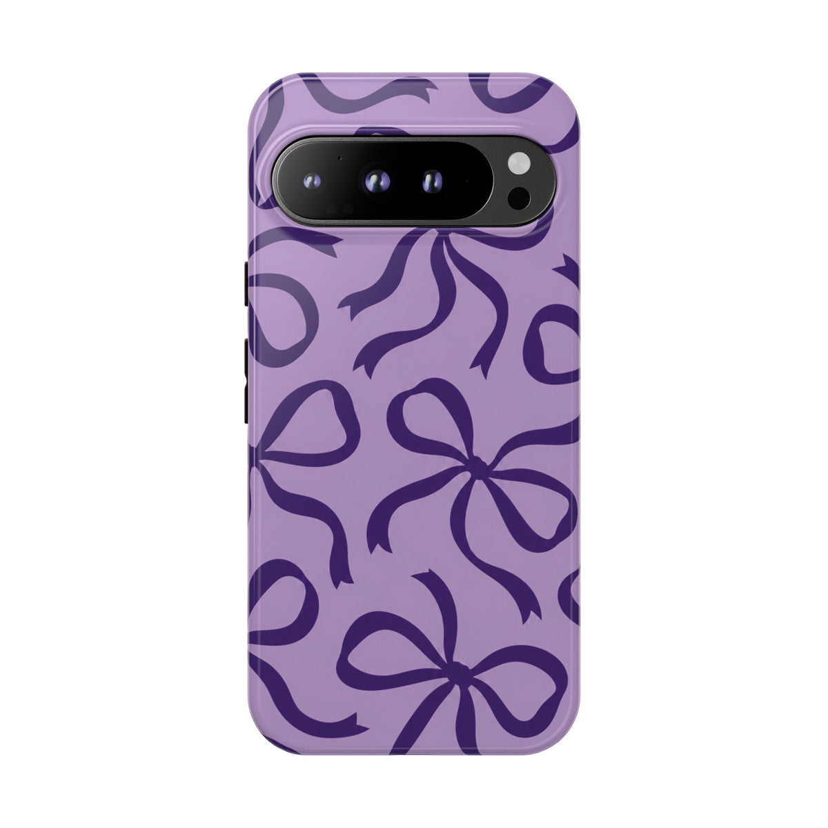 Bold Lilac and Deep Purple Bow Pattern Phone Case