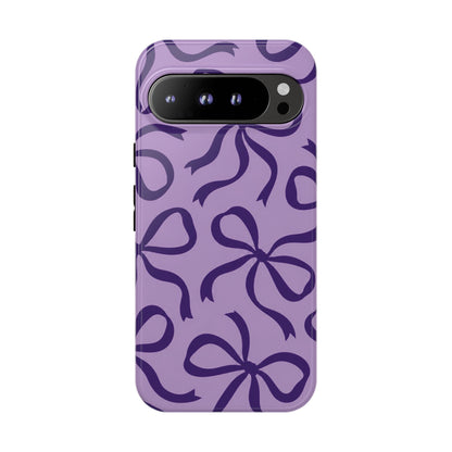 Bold Lilac and Deep Purple Bow Pattern Phone Case