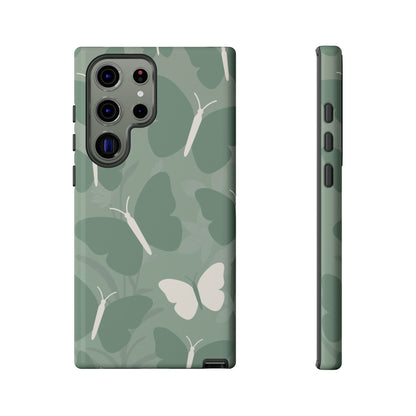 Minimalist Mint Green Butterfly Pattern Phone Case - Green Phone Case - Samsung Galaxy S23 Ultra / Glossy