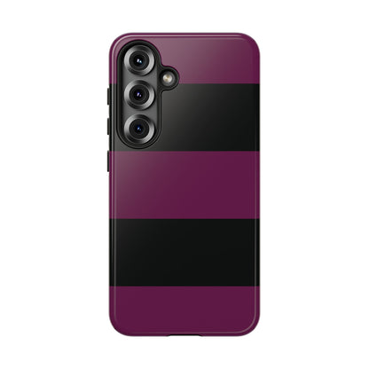 Samsung Galaxy S25 / Glossy Phone Case - Purple & Black Horizontal Stripe Pattern Phone Case