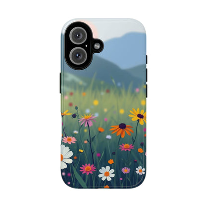 iPhone 16 / Glossy Phone Case - Vibrant Meadow Design Phone Case