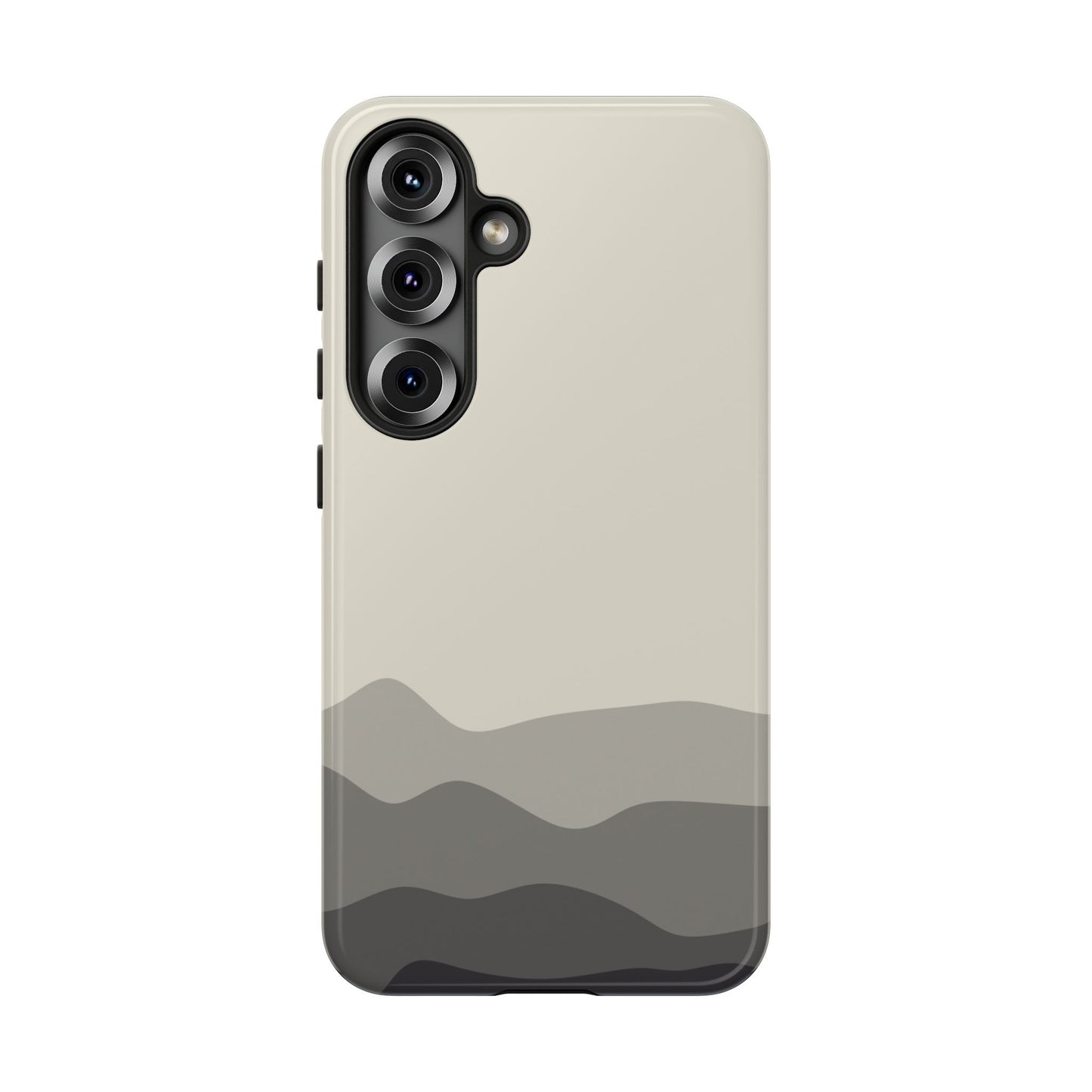 Ivory Abstract Waves Protective Phone Case - White Phone Case - Samsung Galaxy S25 / Glossy