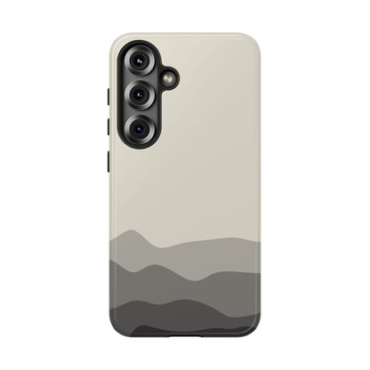 Ivory Abstract Waves Protective Phone Case - White Phone Case - Samsung Galaxy S25 / Glossy