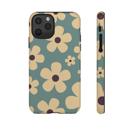 Cute Blue & Cream Daisy Pattern Phone Case - Blue Phone Case - iPhone 11 Pro / Glossy