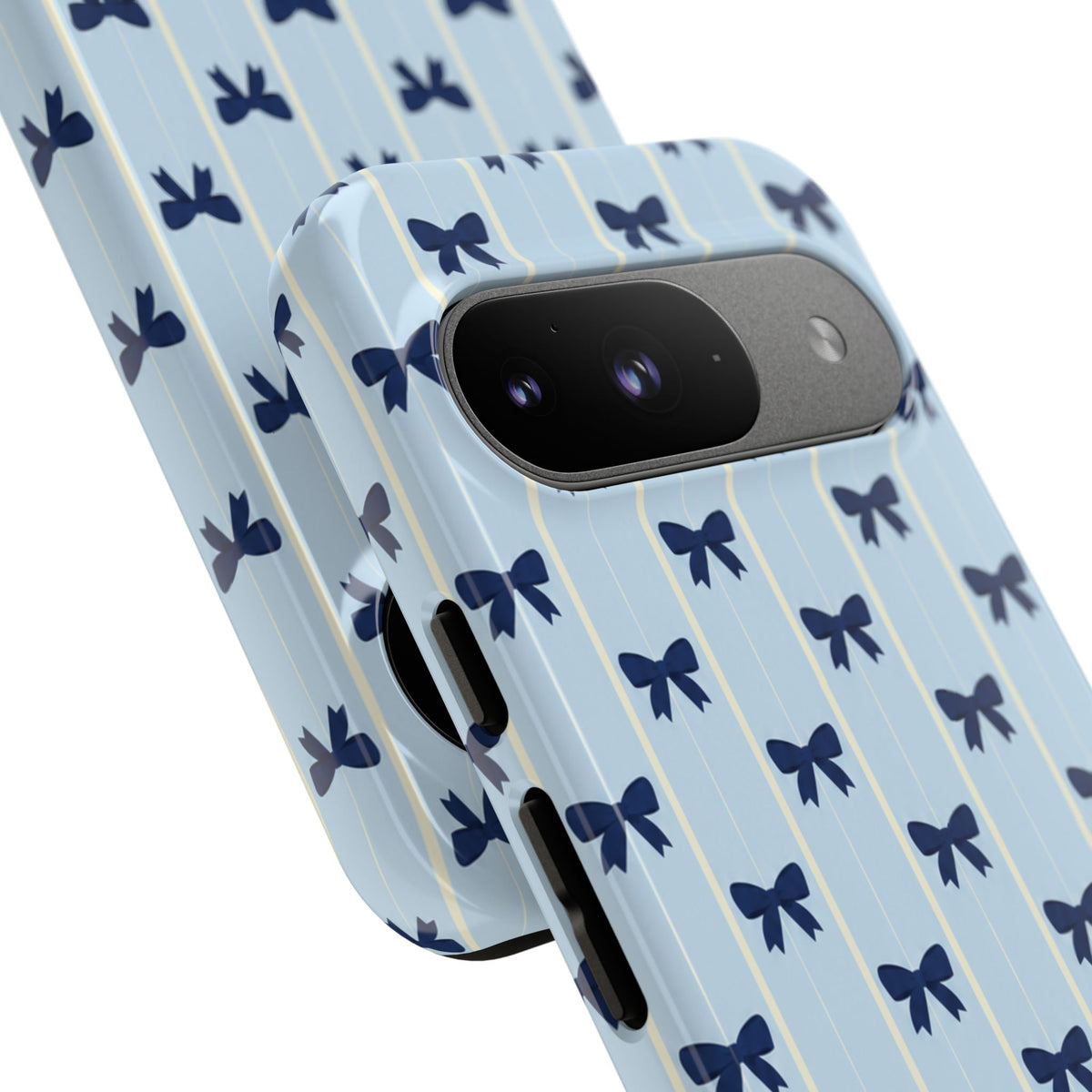 Retro Navy Blue Bow Pattern Phone Case