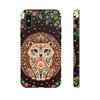 Vibrant Terracotta and Teal Calavera Hedgehog Phone Case - Multicolor Phone Case - iPhone XS / Glossy