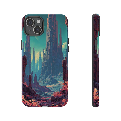 Alien Monolith Valley Sci-fi Phone Case - Pink Phone Case - iPhone 15 Plus / Glossy