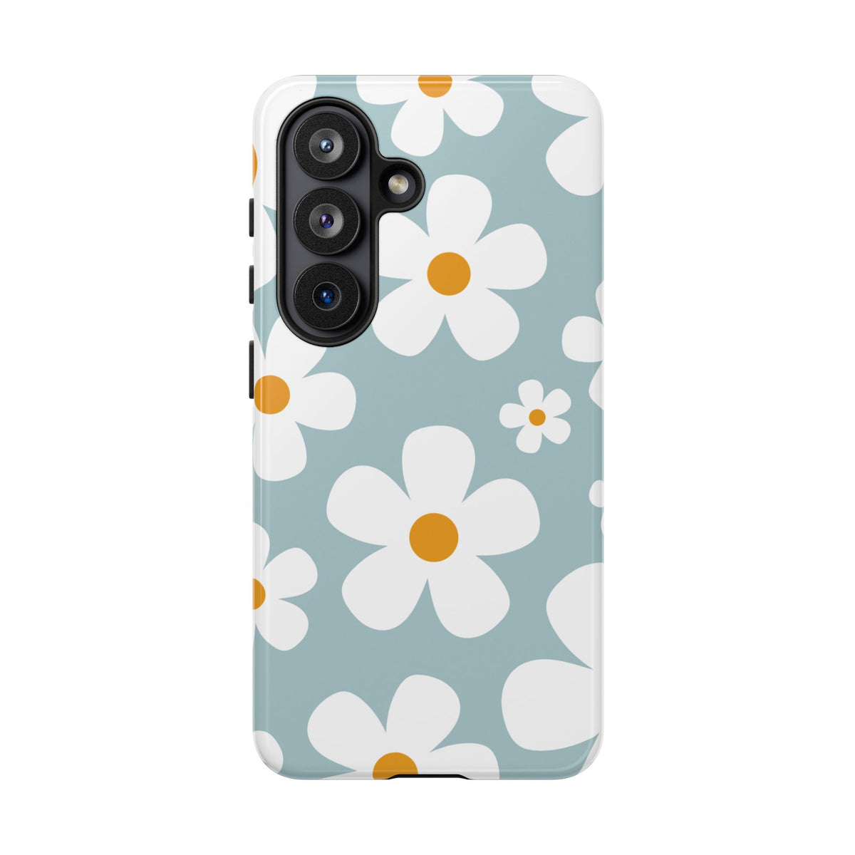 Cute Blue Daisy Pattern Phone Case - Blue Phone Case - Samsung Galaxy S26 / Glossy