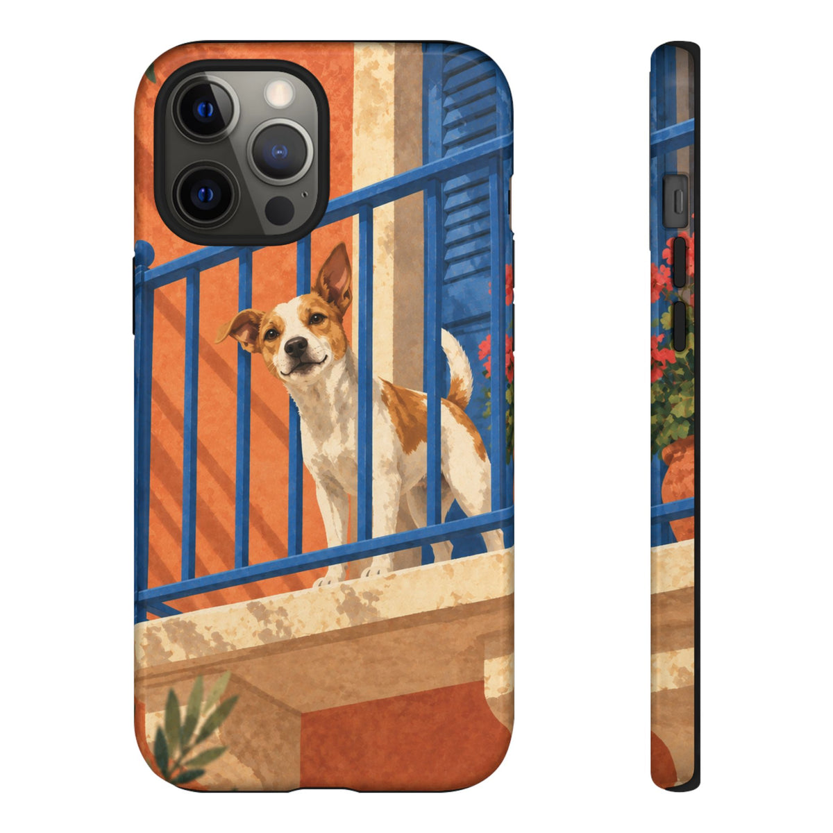 Jack Russell Terrier Balcony Busybody Phone Case - Multicolor Phone Case - iPhone 12 Pro Max / Glossy