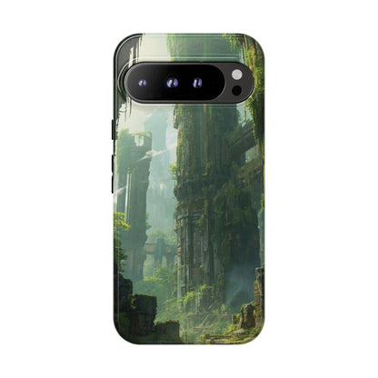 Google Pixel 9 Pro XL / Glossy Phone Case - Overgrown Future Ruins Sci-fi Phone Case