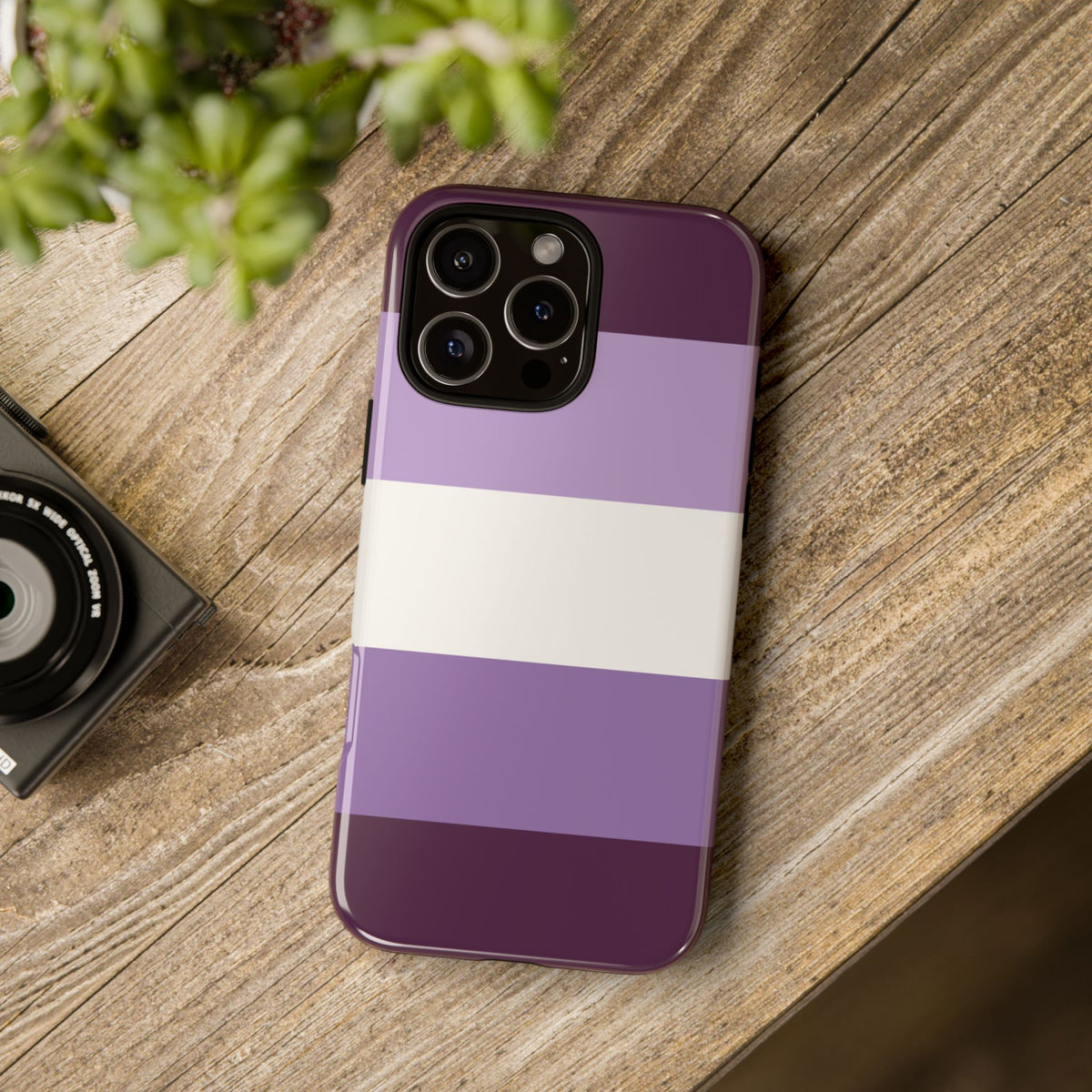 Purple Stripe Pattern Phone Case - Purple Phone Case