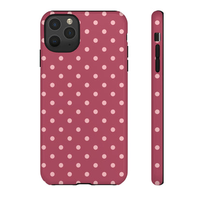 iPhone 11 Pro Max / Glossy Phone Case - ’Pink Dot Pattern’ Phone Case
