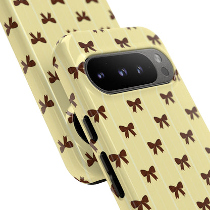 Retro Chocolate Brown Bow Pattern Phone Case