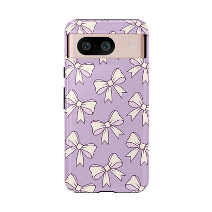 Chic Lilac Bow Pattern Phone Case