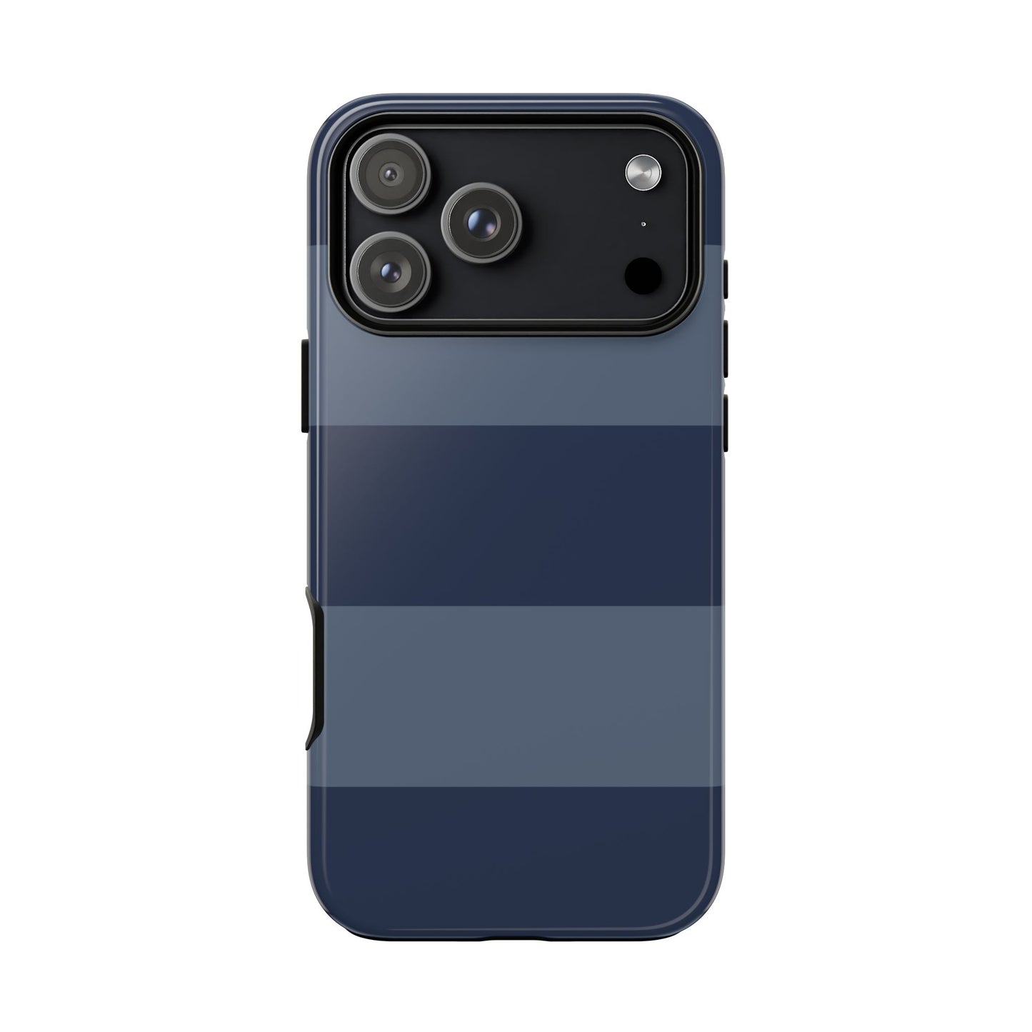 Dark Blue Horizontal Stripe Pattern Phone Case - Blue Phone Case - iPhone 17 Pro Max / Glossy