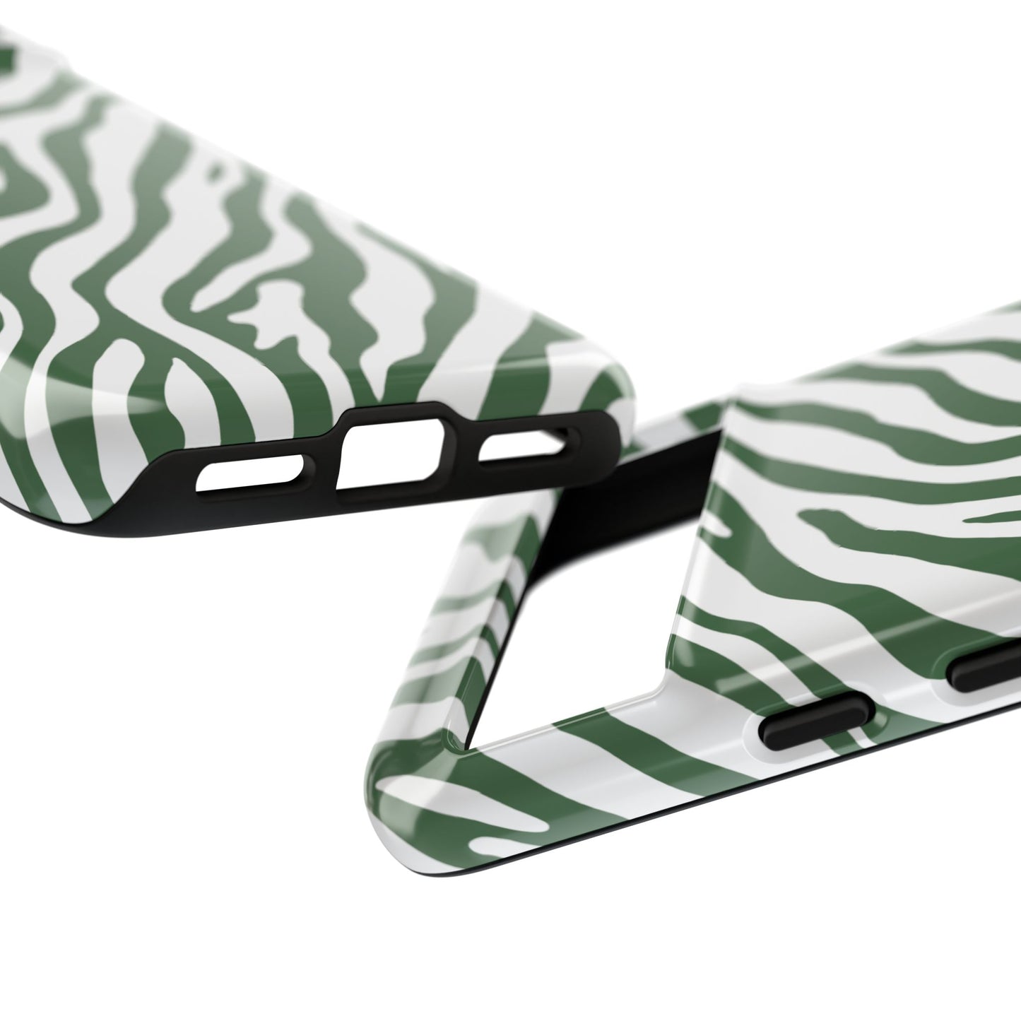 Stylish Sage Zebra Print Phone Case