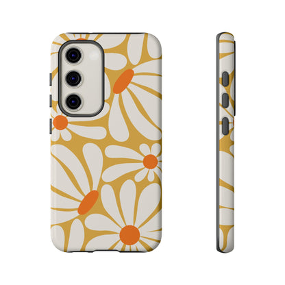 Retro Yellow Daisy Pattern Phone Case - Yellow Phone Case - Samsung Galaxy S23 / Glossy