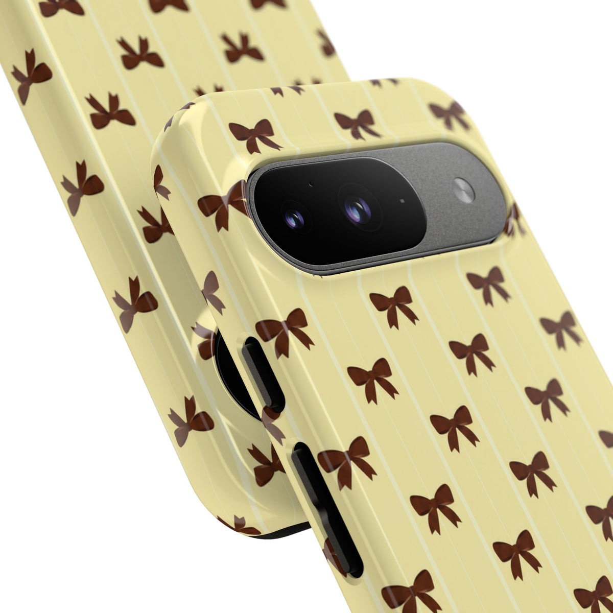 Retro Chocolate Brown Bow Pattern Phone Case