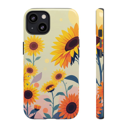 Modern Flat Sunflower Design Phone Case - Multicolor Phone Case - iPhone 13 / Glossy