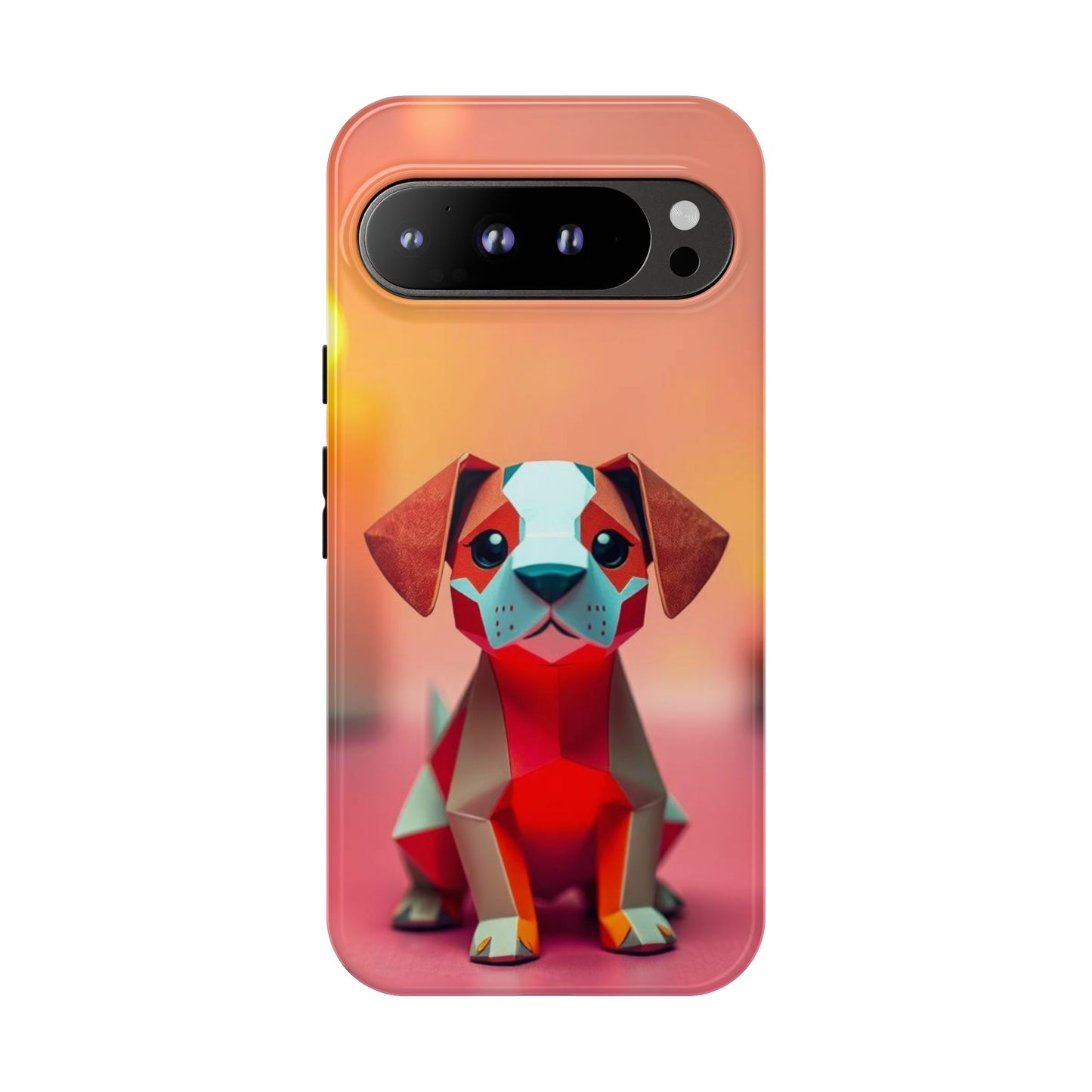 Google Pixel 9 Pro XL / Glossy Phone Case - Origami Dog Design Phone Case