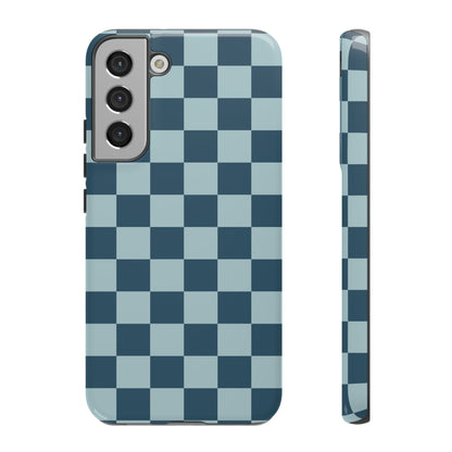 Samsung Galaxy S22 Plus / Glossy Phone Case - ’Blue Checkered Pattern’ Phone Case