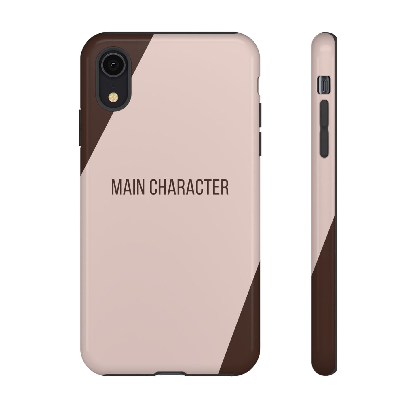 iPhone XR / Glossy Phone Case - Sassy Statement Case ’Main Character’ in Pink & Brown